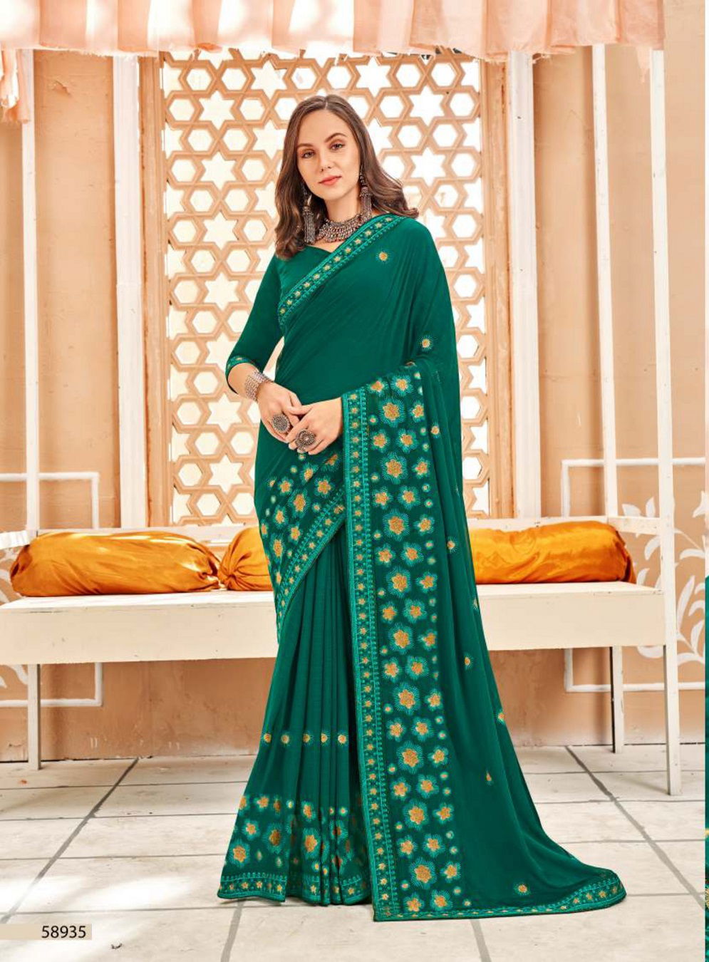 Kalista Manali New Exclusive Wear Vichitra Silk Fancy  Saree Collection
